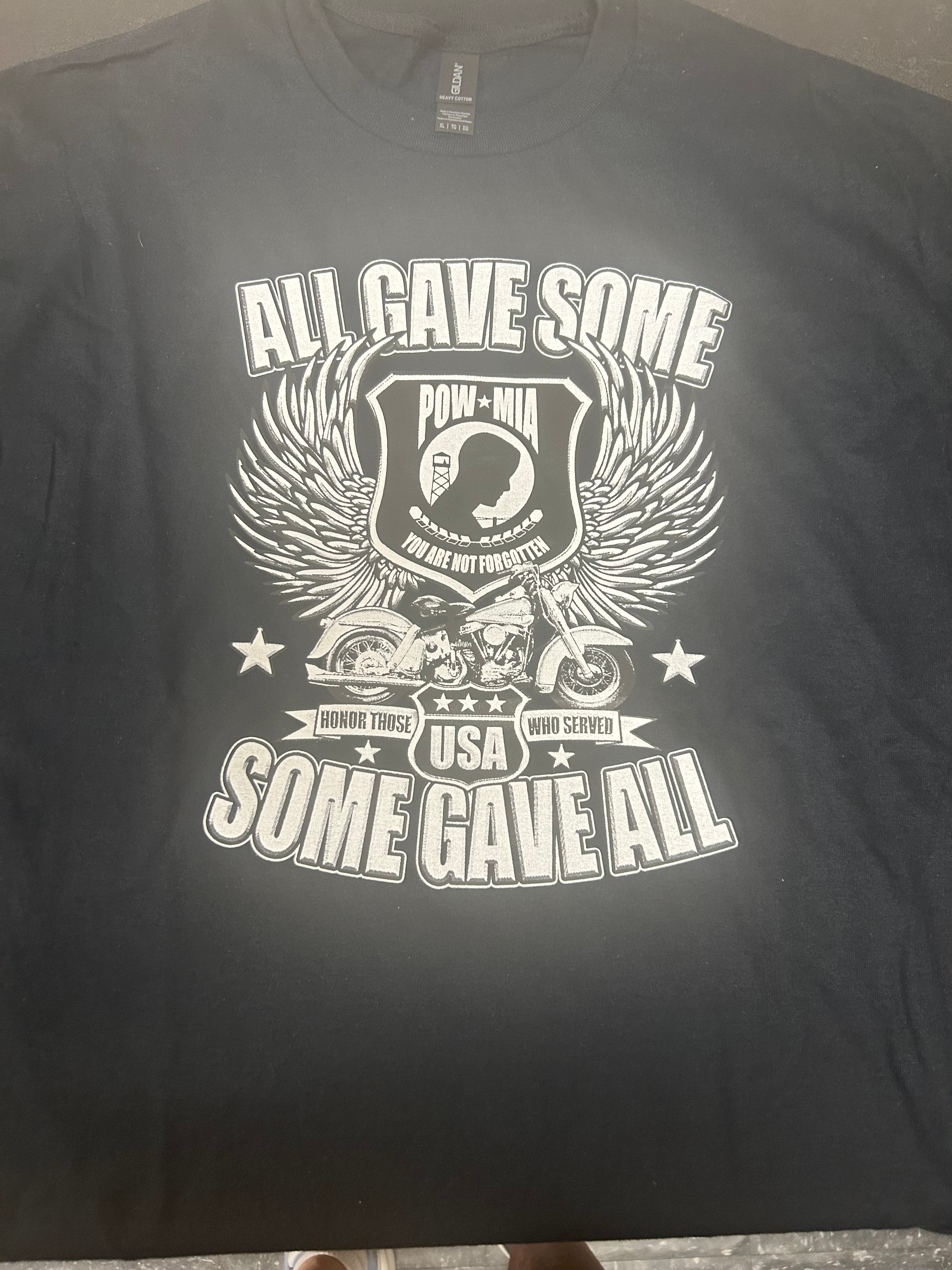 black POW MIA SHIRTS