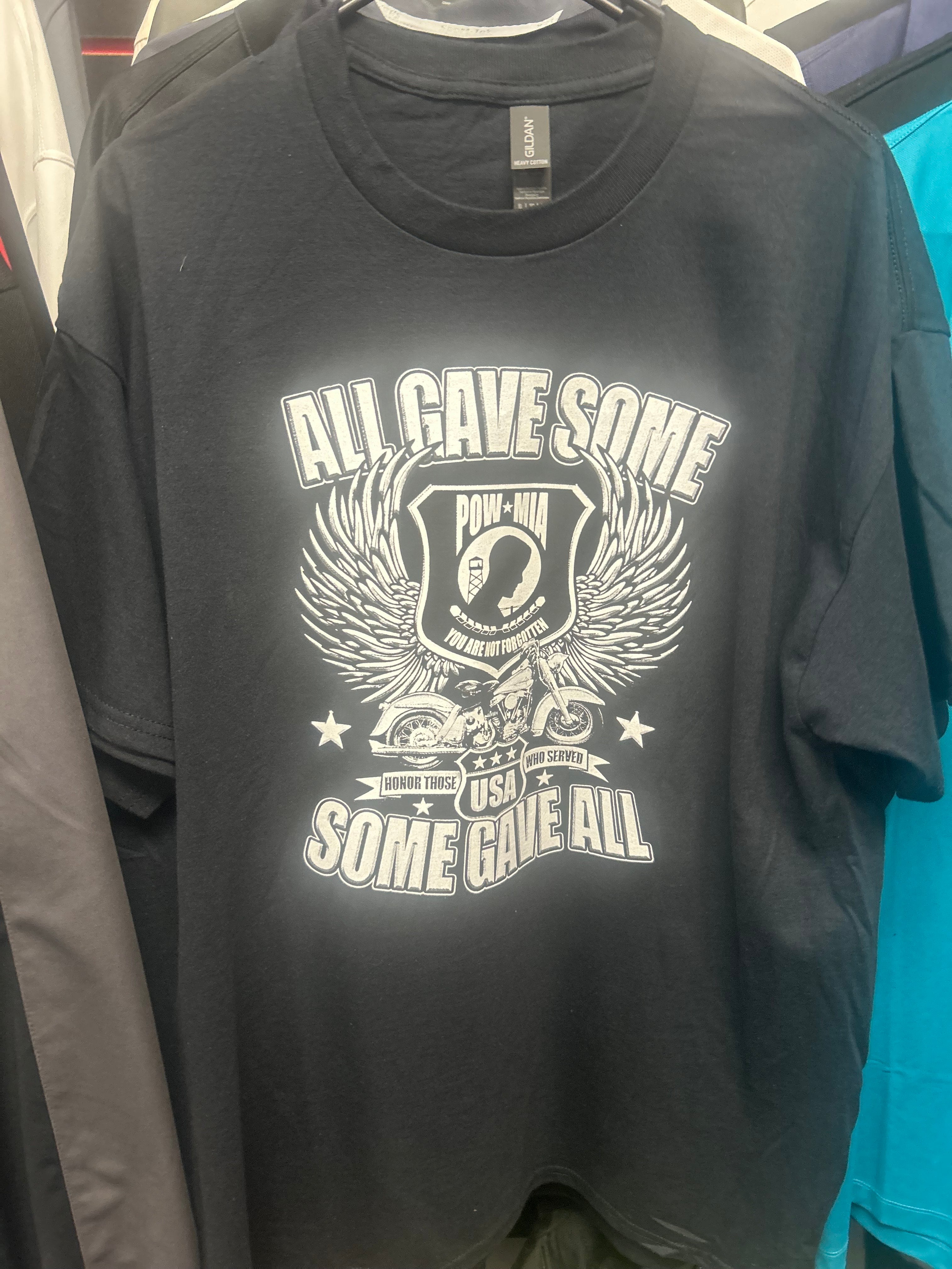 black POW MIA SHIRTS