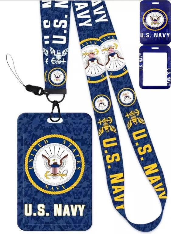 US Navy Lanyard+Badge Holder Case